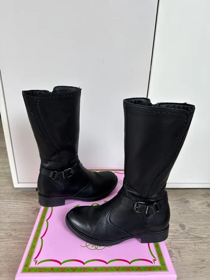 Bottes en cuir 31 noir TBE - photo numéro 6