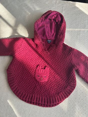 Poncho laine bébé fille