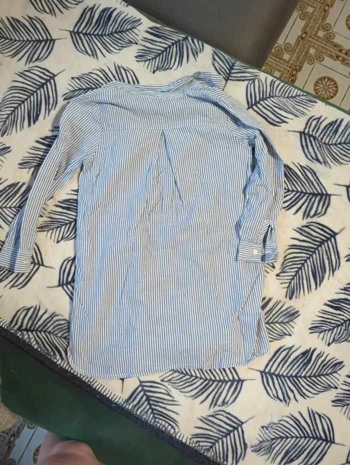 Chemise longue rayée brodée - photo numéro 6