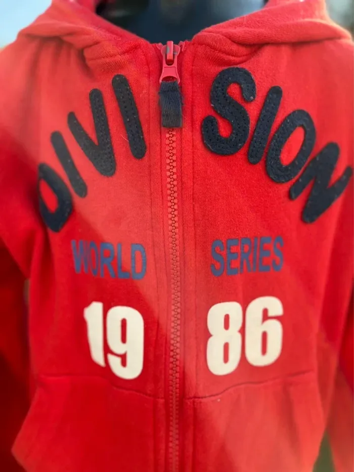Veste zippé rouge taille 8 ans - photo numéro 4