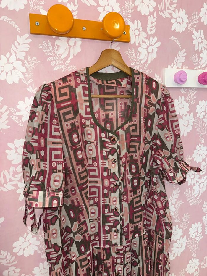 Robe longue vintage à motifs - photo numéro 2