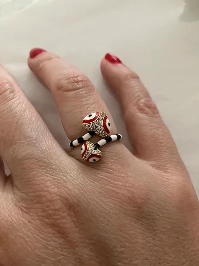 Bague dorée orné d’un serpent strass neuf - photo numéro 2