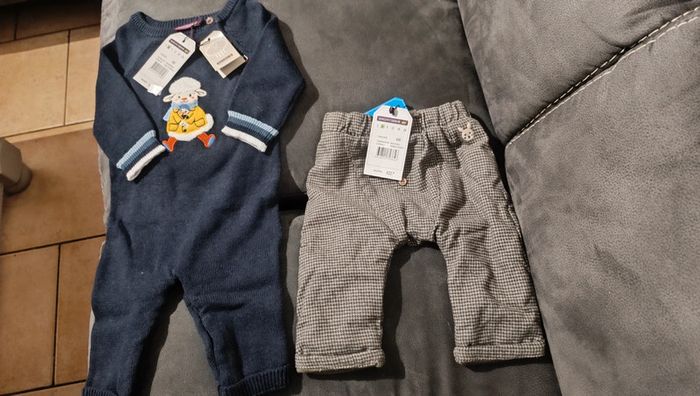 Lot 6 mois neuf body combinaison laine et pantalon