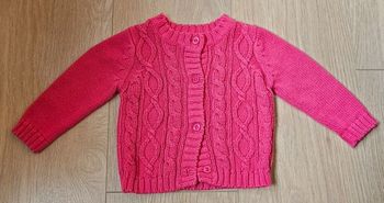 Gilet rose "Grain de blé" 6M