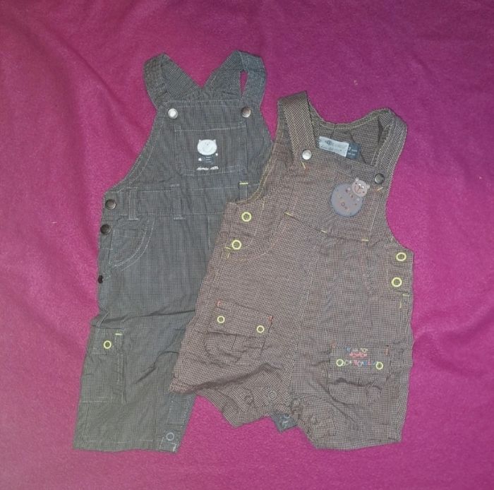 Lot de 2 salopettes taille 3 mois