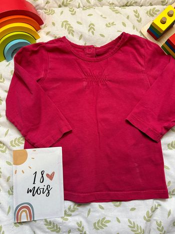 teeshirt manches longues rose 18 mois vertbaudet
