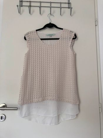 Haut sans manche débardeur crème en dentelle La Fée Maraboutée taille 1