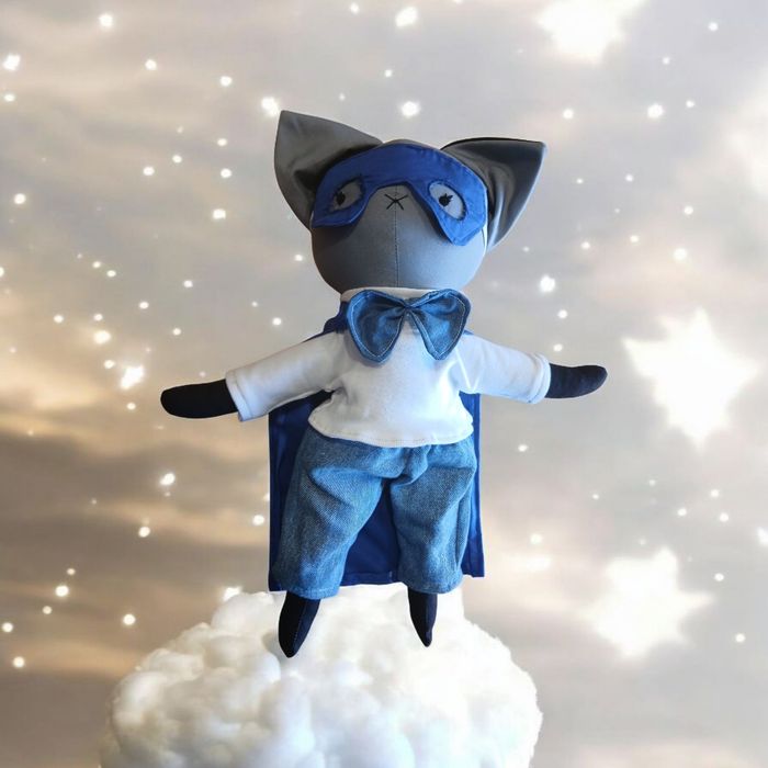 Doudou chat super hero