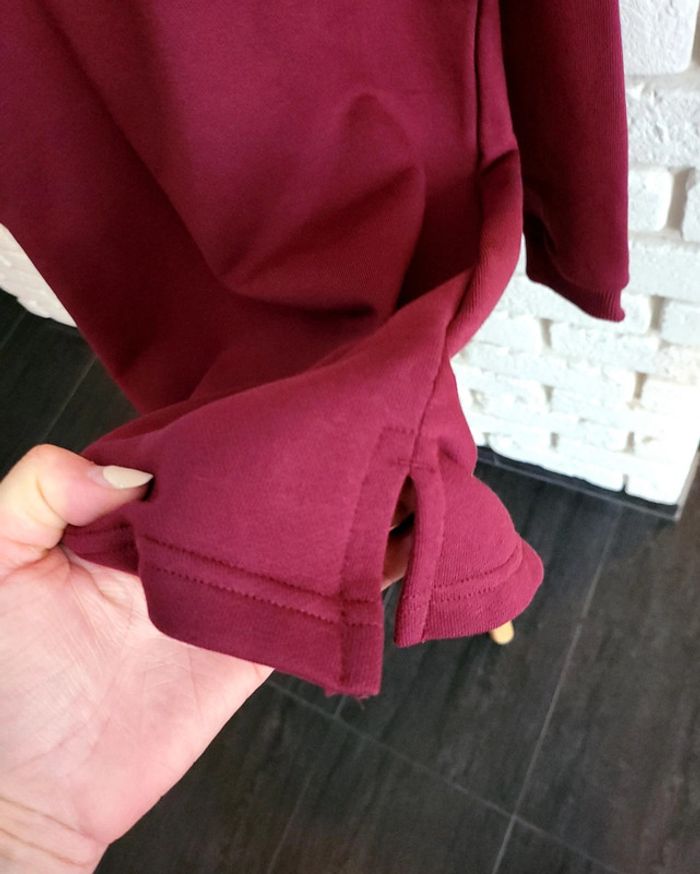 Robe ou sweat long a capuche lacoste neuve taille 6 ans bordeaux/framboise - photo numéro 6