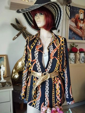 🌿 Chemisier Long Voile Motifs Foulards Primark T36🌿