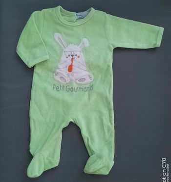 Prends ton pouce pyjama velours lapin 1 mois