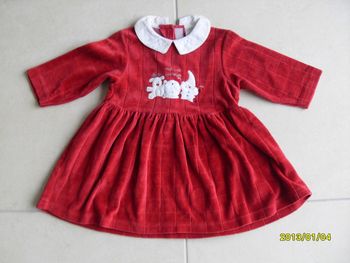 Robe velours rouge T 6 mois