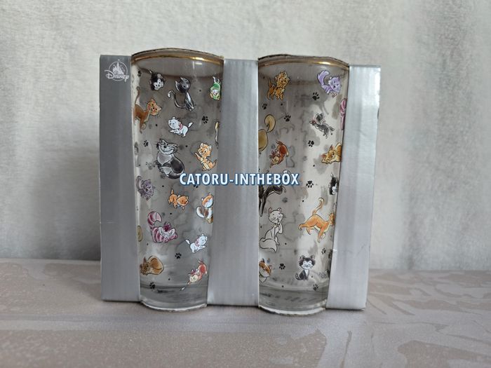 2 Verre Chats Disney Cats Marie Berlioz Toulouse Aristochats Cheshire Lucifer Diana Oliver