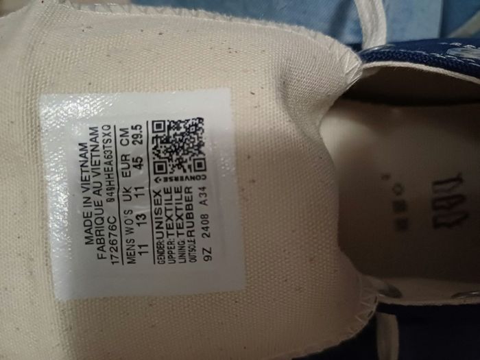 Basket converse neuve toile montante Pointure 45 bleu marine Chuck taylor - photo numéro 9