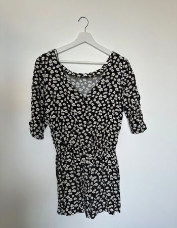 Combi short noir à fleurs blanches - Bizzbee