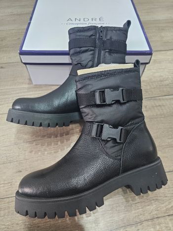 Très belles bottines femme,  en cuir, pointure 36, marque André,  noir