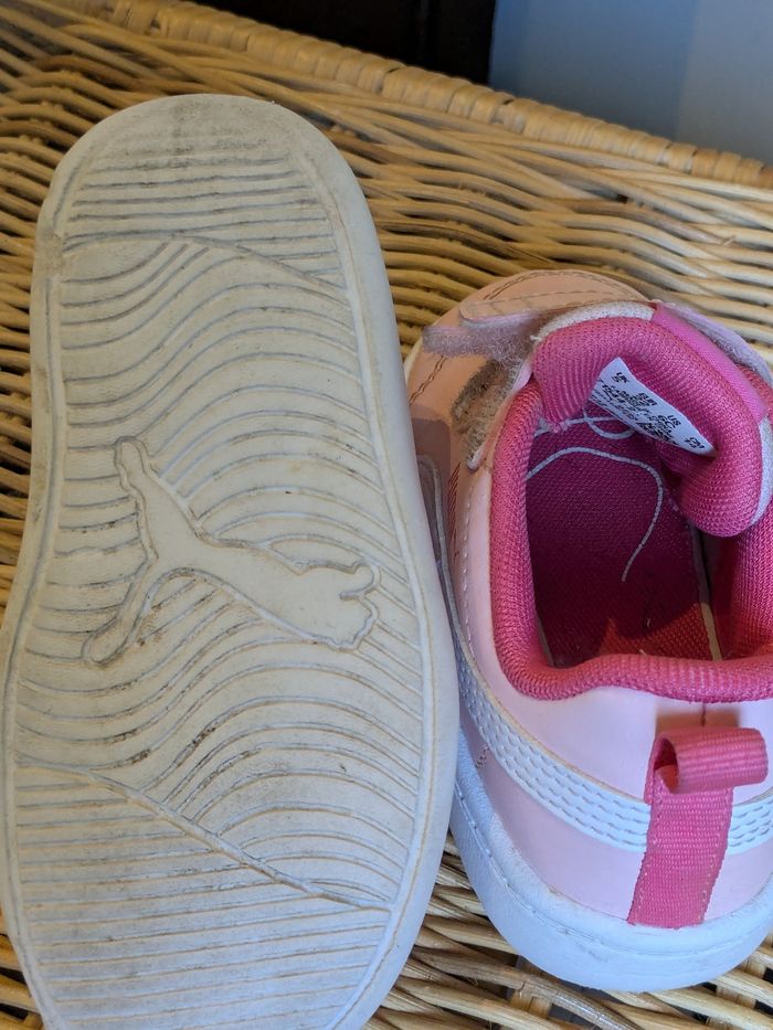 Baskets à scratch, roses, puma pointure 22 - photo numéro 4