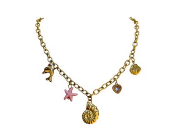 Collier coquillage étoile rose  ✅
