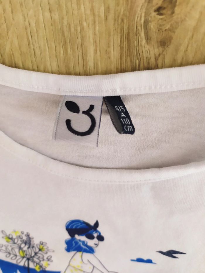 T-shirt manches courtes fille blanc taille 4/5 3 Pommes - photo numéro 2