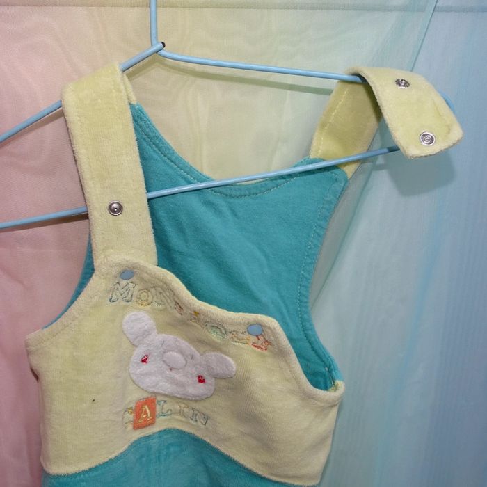 Salopettes bleu et jaune lapin 50cm - photo numéro 4