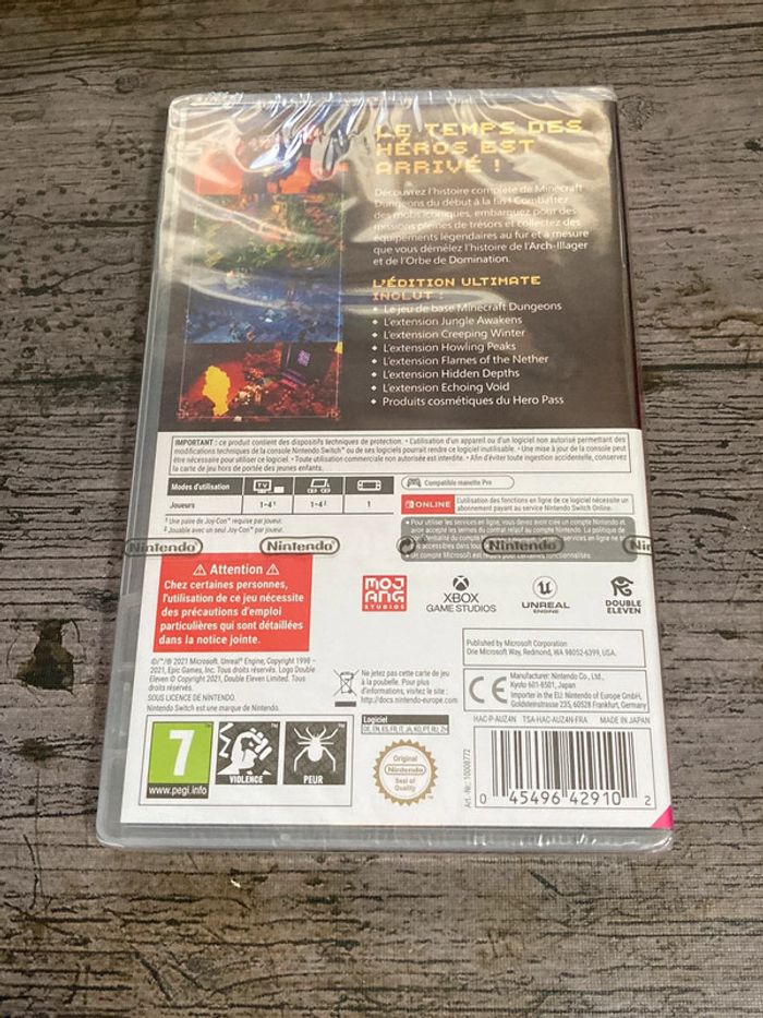 Minecraft Dungeons Definitive edition Jeu Nintendo Switch neuf VF - photo numéro 2