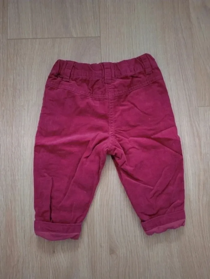 Pantalon velours bordeaux Kitchoun 6 mois - photo numéro 3