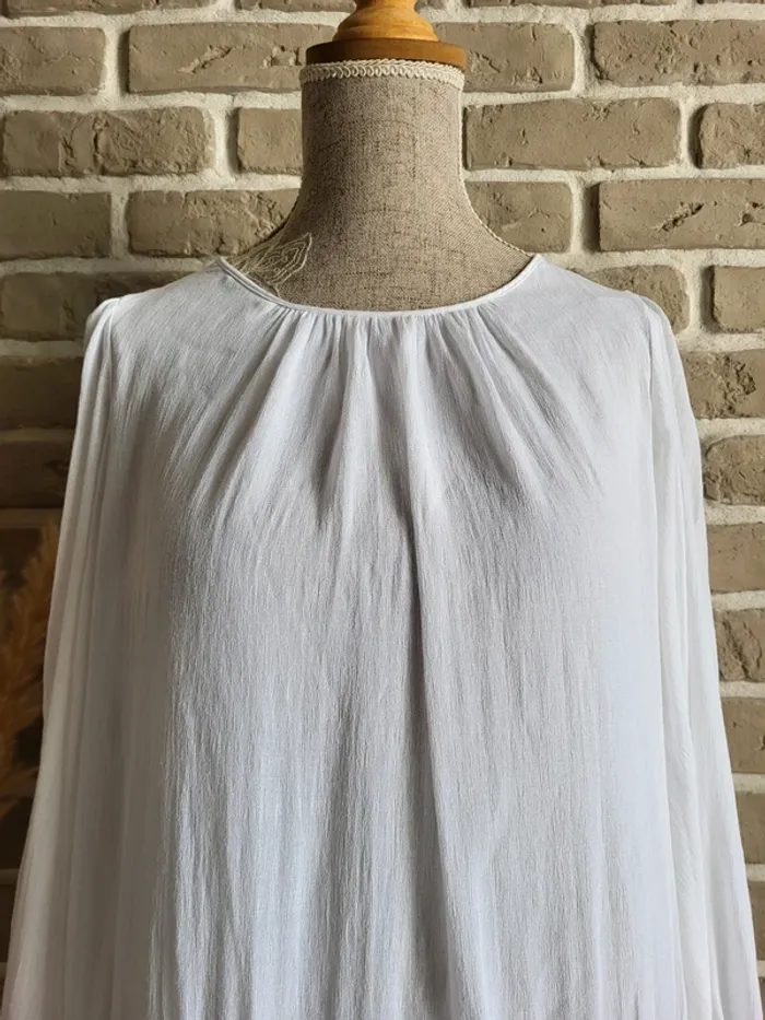 Blouse blanche bohème à dentelle crochetée Zara - photo numéro 2