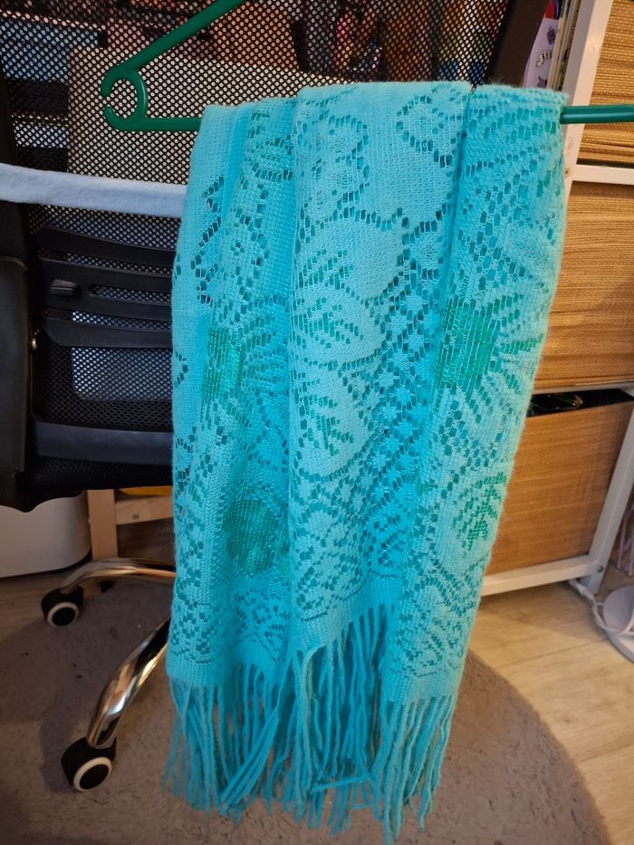 Echarpe bleu turquoise - photo numéro 2