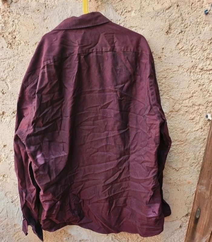 Chemise homme manche longue rouge/bordeaux - photo numéro 5