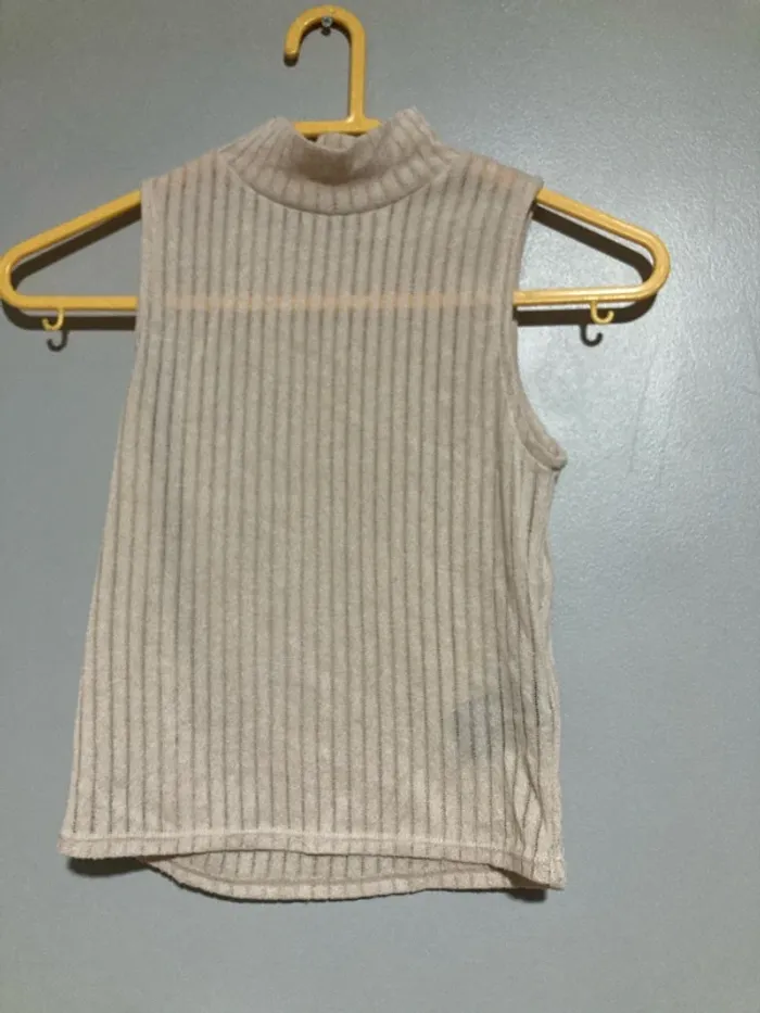 Top sans manches col roulé beige H&M XS – Très bon état