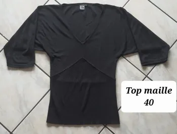 T-shirt maille noir