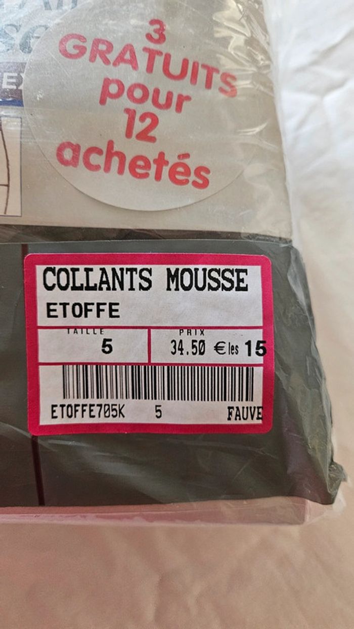 Lot de 15 collants mousse grandes tailles- tailles 5- coloris fauve- neufs - photo numéro 6