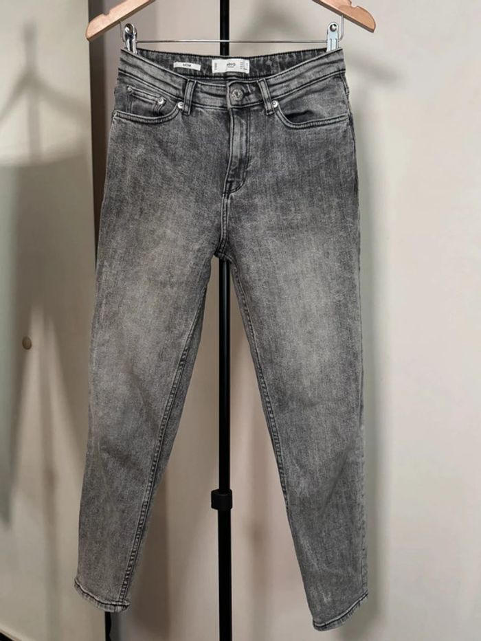 Pantalon en jean taille haute gris MOM XS