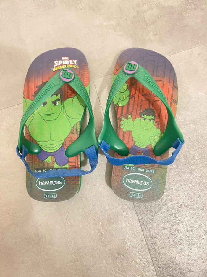 Tong garçon havaianas Hulk taille 23/24