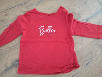 Tee shirt manches longues 6 mois kiabi rouge