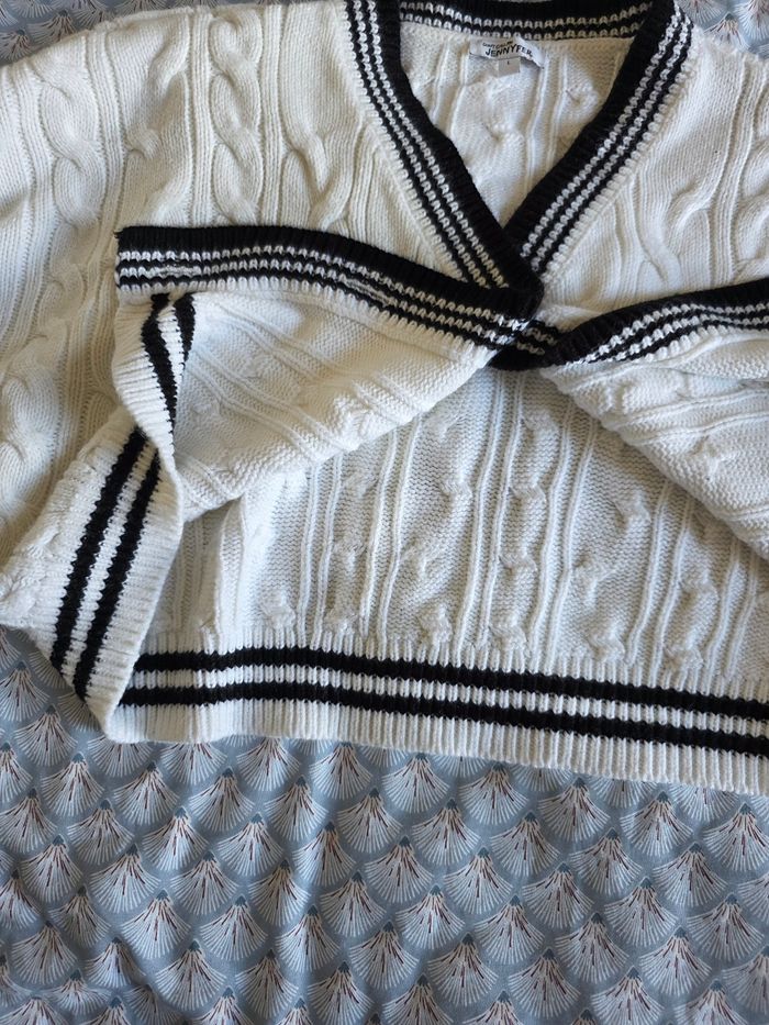 Cardigan cache coeur blanc taille L marque Jennyfer - photo numéro 4
