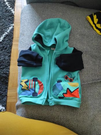 Gilet zippé dpam motif chat skate