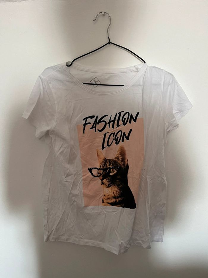 T-shirt tex blanc, taille L