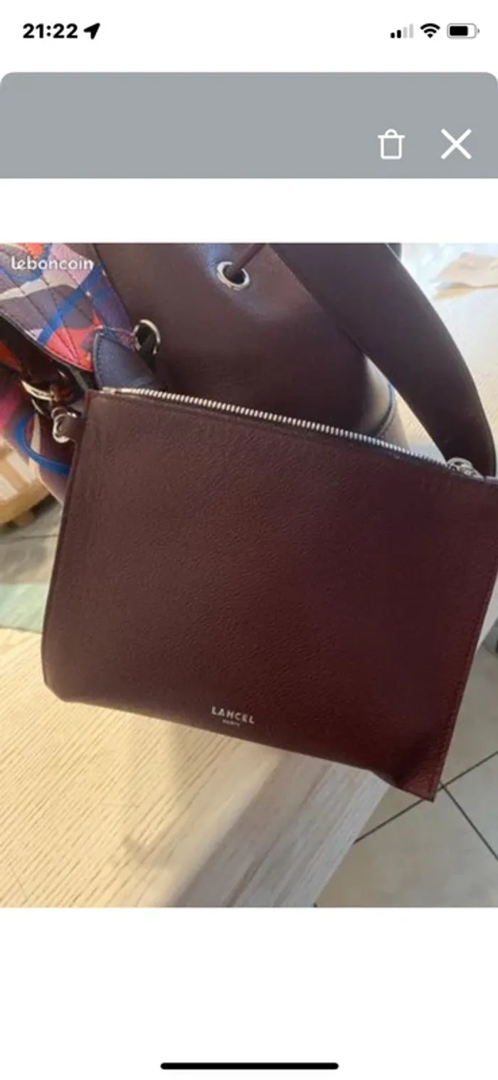 superbe sac seau LANCEL modèle cherry - photo numéro 5