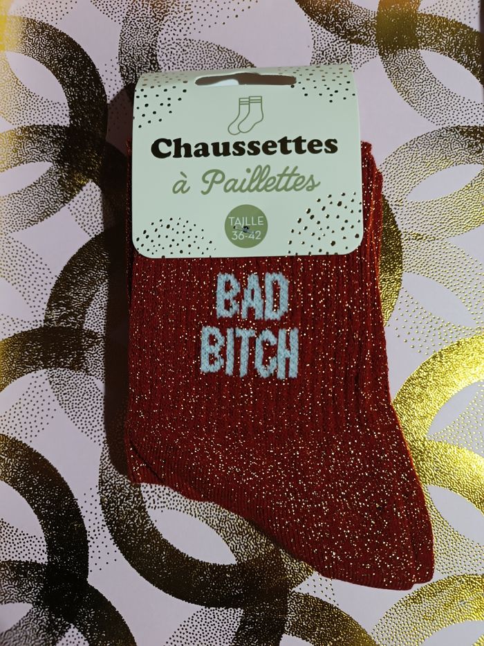 Chaussettes à paillettes message - photo numéro 5