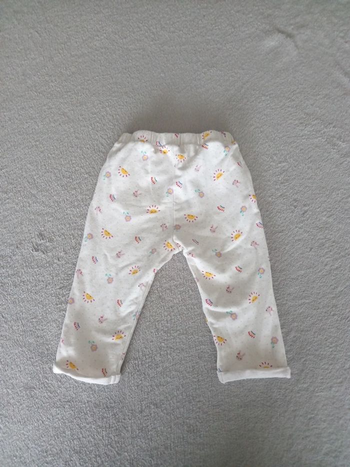 Pantalon blanc a motif 9 mois - photo numéro 2