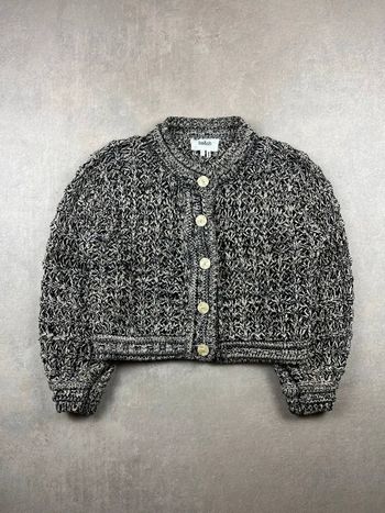 Gilet Ba&sh Lady Cardigan Crop / Heavy Mesh Long Sleeve Top | gris | Size S | Women #140