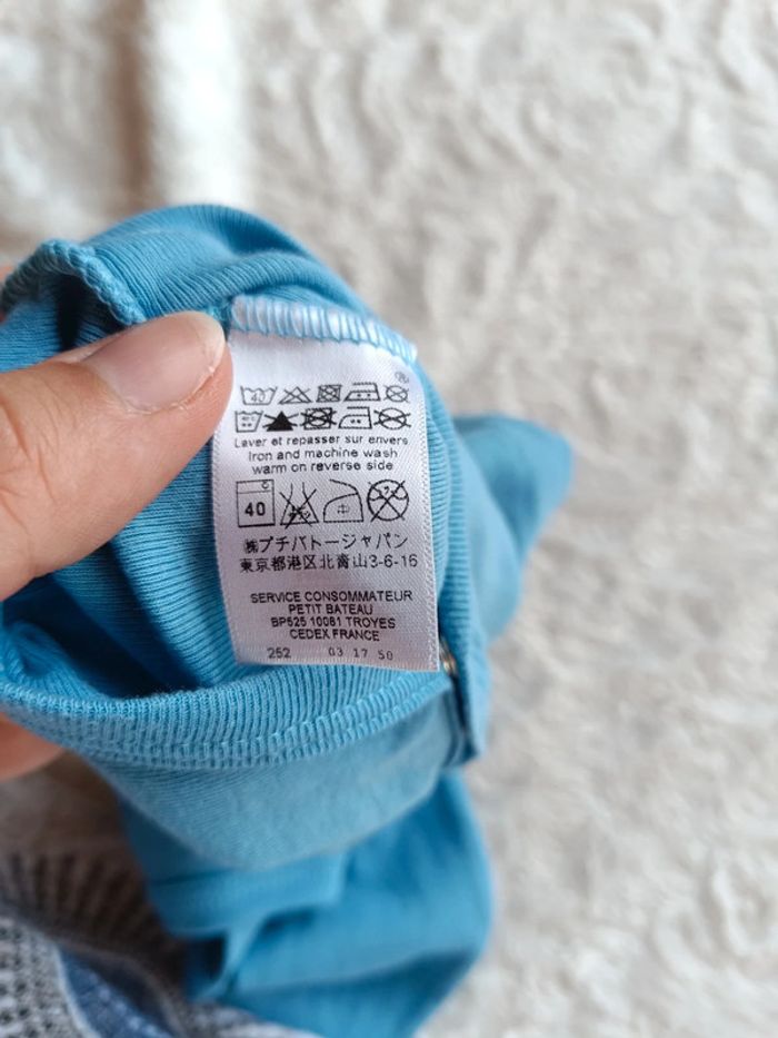 Lot de 2 bodies manches longues Garçon 6 mois Ours Petit bateau 100% coton - photo numéro 8