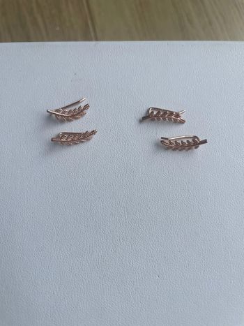 Lot 2 boucles d’oreilles couleur or rose branché Olivier