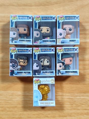 LOT 7 Bitty Pop! Harry Potter – Collection Poudlard & Nick Quasi-Sans-Tête Gold