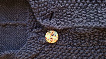 Gilet +bonnet fait main en laine , vert, taille 4 ans