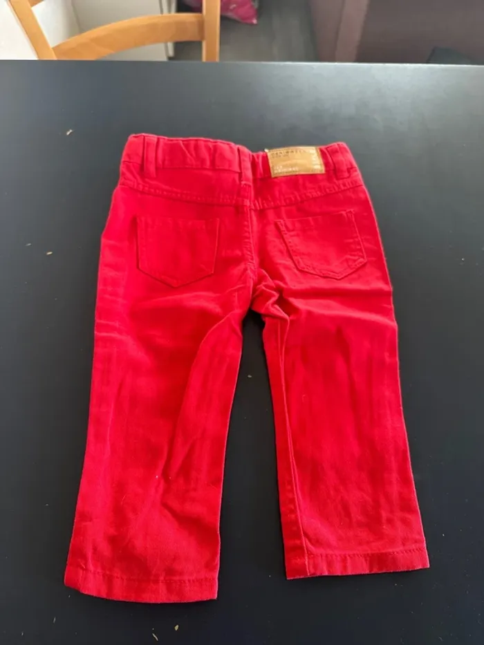 Jeans rouge denim neuf 9 mois - photo numéro 2
