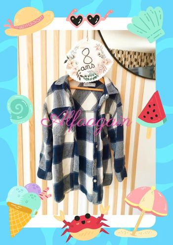 Chemise quadrillée bleue Zara 8ans