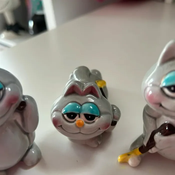 Lot 3 figurines céramique nermal garfield vintage - photo numéro 5