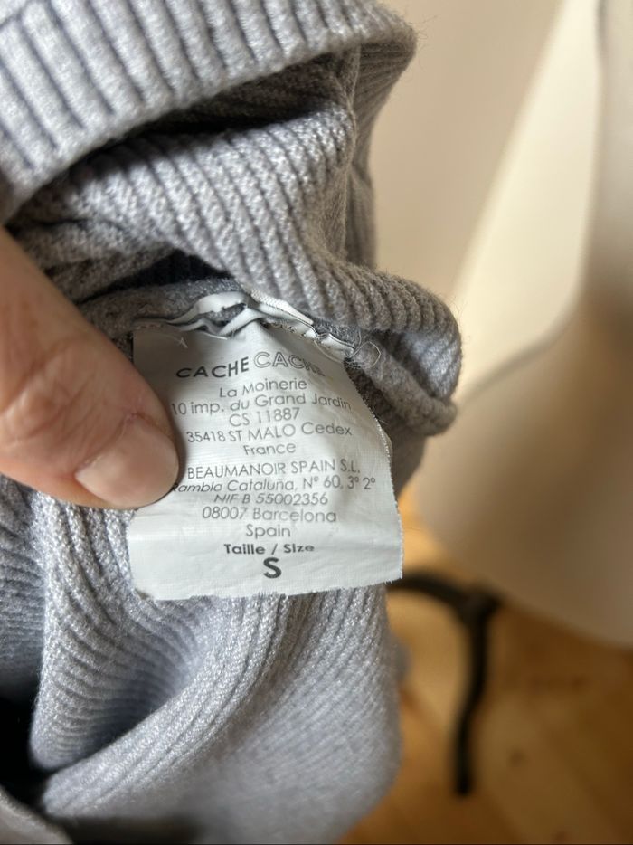 Pull gris Cache Cache - taille S (36) - photo numéro 3